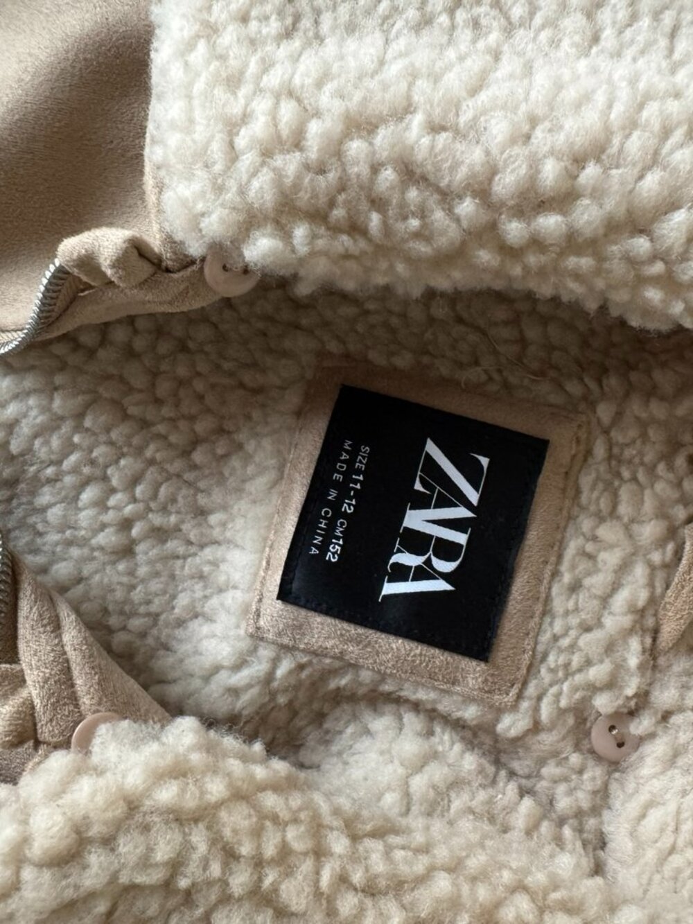 Zara Faux Suede Sherpa Bomber Jacket